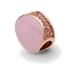 Novo popular 925 prata esterlina rosa ouro rosa redemoinho coração solitário clipe pingente contas para original pandora pulseira faça você mesmo joias femininas