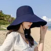 Japón Corea de 15 cm de ancho Sun Sun Women's Spring Summer Bucket Bucket Bucket Hat Casual Algody Fisherman Panamá 220624
