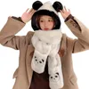 Czapki 68UA Panda Winter Hat Scali Rękawiczki dla kobiet urocze pluszowe panie jesienią