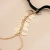 Fashion Jewelry Elastic Leg Chain For Women Geometric Leaf Tassel Pendant Minimalism Sexy Body Chain Wedding Accessories