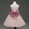 Mädchen Kleider Kinder Designer Kleidung Pailletten Prinzessin Volles formelles Kleid Pompöses Baby Sommerkleid mit großer Schleife Kleinkind Weihnachten Neugeborene Boutique Kleidung