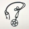 Astrology Symbolen Wiccan roestvrijstalen pentagramster hanger ketting voor heren vrouwen positieve vijfpuntige sterrencharm doos ketting 2,4 mm 24 inch zilver/ goud/ zwart