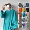 100% cotone oversize uomo donna maglietta uomo maniche lunghe maglietta da uomo in puro colore magliette per uomo donna top 220813