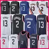 2 13 Kawhi Leonard Paul George Basketball Jersey Mens 셔츠 스포츠 유니폼