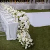 Sol artificiel personnalisé de luxe de 2M, décor d'arrière-plan de mariage, guirlande d'arrangement floral, chemin de Table, événement Rarty EE