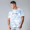 Fitness T-shirts Summer Short Sleeve Men's Muscle Camouflage Cotton Loose Sports Stor storlek Crewneck Top