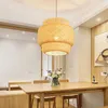 Подвесные лампы ручной работы бамбуковой люстры китайский стиль арт-лампы ресторан фонарь спальня флампан