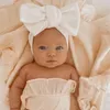 Hair Accessories Big Bow Baby Headband Wide Elastic Girl Kids Turban Solid Color Born Infant Headwrap