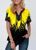 Plus Size 4xl 5x Pullovers Blouse shirt Boho Print Lace Splice Women's Tops V-neck Loose Casual Summer New Female Tee Shirt