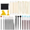 42PCS/Set Pottery Clay Sculpting Tools for Wood Carving Sculpture Modelling Clay Embossing with Storage Case XBJK2207