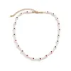 Collana girocollo vintage con perle a cuore rosso per donna, uomo, collare, perline, catena per clavicola, amore, accessori estetici