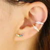 Clip-on & Screw Back 1Pcs Small Ear Cuff Micro Pave Tear Drop Cz Fashion 925 Sterling Silver Tiny Sparking Simple No Piercing Earrings Women