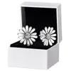 925 Sterling Silver Pave Daisy Stud Earring Original box set for Pandora Women Party Earrings