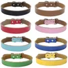 Personalization Dog Collars Plain Leather Solid Color Puppy Cat Pet Collar for Small Medium and Large Dogs 9 Color Wholesale B96