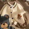 Oversized Cardigans Women Fashion Embroidery Sweater Herfst Winter Kawaii Bear Warm gebreide paren losse casual truien 220721