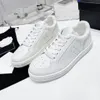 Fashion Shoe Designer Women Leather Lace Up Sneakers Color Matching White Black Flat Sole Womens Classic Luxury Casual Shoes