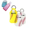 30ML Stampato Portabottiglie di sapone per le mani Portachiavi Porta Chapstick con baseball DH98