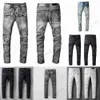 Jeans Denim Il più nuovo designer da uomo Jean Distressed Strappato Biker Slim Fit Motociclisti Denim Per uomo Moda Mans Pantaloni neri cowboy