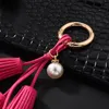 Keychains Fashion Diy Tassel Accessories Pearl Keychain Car Hanging Leather Key Rings Bag Charms With Chains Pendants Holder Gift Keychains