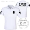 Korsika polo gömlek ücretsiz özel yapılmış isim la corse polo gömlek korsikan baskı bayrağı kelime fransız ajaccio bastia calvi galeria giysi 220702