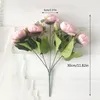 10st 30cm Rose Roze Zijde Pioen Kunstbloemen Boeket 5 Grote Kop en 4 Knop Goedkope Nep Bloemen voor Thuis Bruiloft Decoratie ind3437600