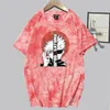 メンズTシャツ男jujutsu kaisenアニメTシャツroundネック半袖タイ染料dye