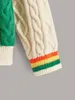 Toddler Boys Colorblock Drop Shoulder Cable Knit Cardigan SHE
