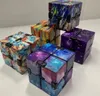 Infinity Magic Cube 고품질 창조적 인 Galaxy Fitget Toys AnteStress Office 플립 입방 퍼즐 미니 블록 감압 장난감 DHL 3-7 일 배송