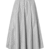 Kvinnor långa kjolar randiga partier maxi celmia mode lös avslappnad sommar hög midja a-line kontor lady bottoms w220426