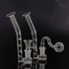 Mini Dab Rigs Pipes 14mm Female Glass Drop Down Adapter J-Hook Munstiece Ash Catcher Hookahs Rökning Vattenrör med oljebanger Nail eller Tobacco Bowl