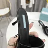 Designer Luxury Sequins Slippers Square Toe Real Leather Sexy Woman Summer Slide Sandales Party Shoes With Box