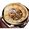 Good quality young luxury mechanical Business watch for Mens fashion watch with PU leather wristband for Drop 220407