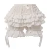 Lolita Maid Ruffle Shorts para mulheres meninas calças de algodão Bloomers Kawaii calças curtas seguras fofas