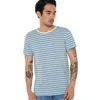 Camisetas de camisetas masculinas Moda de camiseta de faixa o pescoço camisetas de manga curta Slim Fit preto preto vermelho listrado Manmen's Manmen's