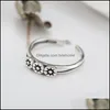 Band Rings Jewelry Romantic Wedding Ring For Women 100% Pure 925 Sterling Sier Open Flower Fine Party Wholesale Ymr416 Drop Delivery 2021 0K