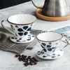 Gocciolatore per caffè in ceramica Tazza con filtro antigoccia per caffè in stile dipinto a mano Macchina per caffè con versamento permanente con supporto separato per 1-4 tazze 210326