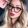 Gros-Cat Eye Spectacle Frame Trendy Designer Lunettes Myopie Nerd Optical s Femme Lunettes La jambe de printemps W220423