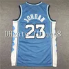 NC01 Top Quality 1 North Carolina College 23 Michael Jersey Vintage Basketball College 96 All Star Retro Basketball Short Sportswear Jersey