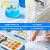 Food-grade Ice Cube Trays with Lid Scoop and Storage Bin for Cocktail Whiskey Easy-Release Ice Cube Molds KDJK2204