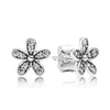 Autentisk 925 Sterling Silver Dazzling Daisies Stud Earrings Womens Wedding Present Designer smycken med originalboxuppsättning för Pandora Daisy örhängen