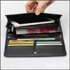 Sublimering tomma damer plånbokpåsar pu läder lång bankkortshållare svarta vita stilar passhållare modegåvor gwa12373 droppe deliva
