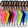 2022 Zomer Jumpsuits voor Womens Bodysuit Designer Kleding Sexy Mouwloze Onesies Workout Bodycon Dames Skinny Rompertjes