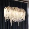 new modern Designer LED Chandelier lamps Hand made stainless steel sheet chandelier lamp for living room / bedroom home deor lighting