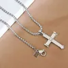 Cross 925 Sterling Silver Necklace Designer smycken Kvinnor Halsband Män hängande klassisk stil Diamond Pendant Vintage Chain Hip Hop W0i7