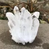 Dekorativa föremål Figurer Naturliga tydliga kvartskluster Nunatak dekoration Vit kristalltrys Geode Reiki Healing Column Point Radiatio