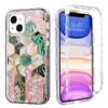 Luxury marmorfodral för iPhone 11 12 13 Pro Max Three Layer Heavy Duty Protection Defender Transparent Clear Cover med Samsung S24341180