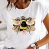 Kadınlar Baskı Giysileri Kaktüs Çiçek Vintage Style Tee Moda Kadın Tops Mujer Camisetas Çizgi Film Grafik T-Shirt