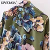 Women Fashion With Bow Tied Floral Print Wrap Mini Shirt Dress Vintage Long Sleeve Female Dresses Vestidos Mujer 220526