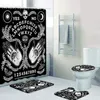 Drôle de danse squelette magique Ouija conseil salle de bain rideau de douche noir crâne esprit tapis de bain tapis sorcière Halloween décor à la maison 220429