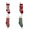 Gepersonaliseerde hoogwaardige gebreide kerstkous cadeauzakken gebreide decoraties Xmas Socking grote decoratieve sokken F060218